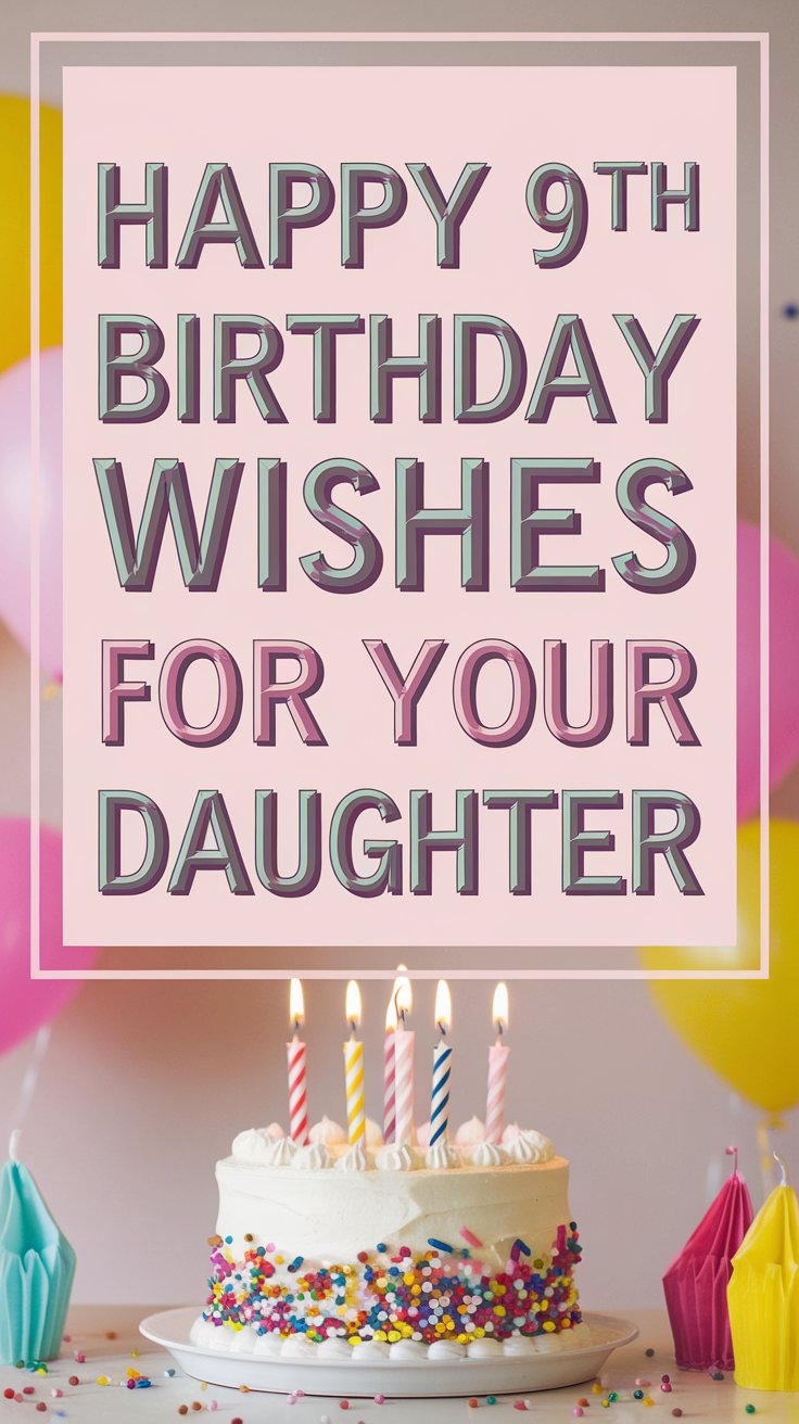 Happy 9th Birthday Wishes for Daughter