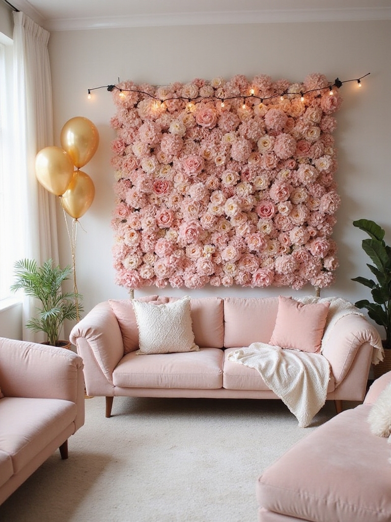 breathtaking floral wall party backdrop