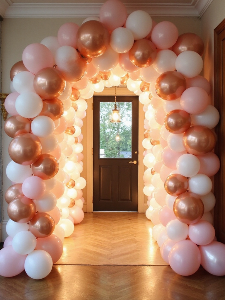 celebratory balloon door frame welcome