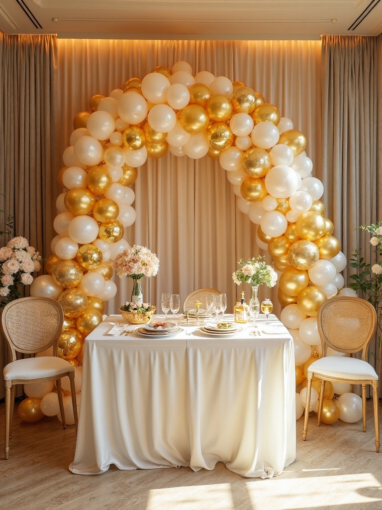 champagne tower balloon cascade