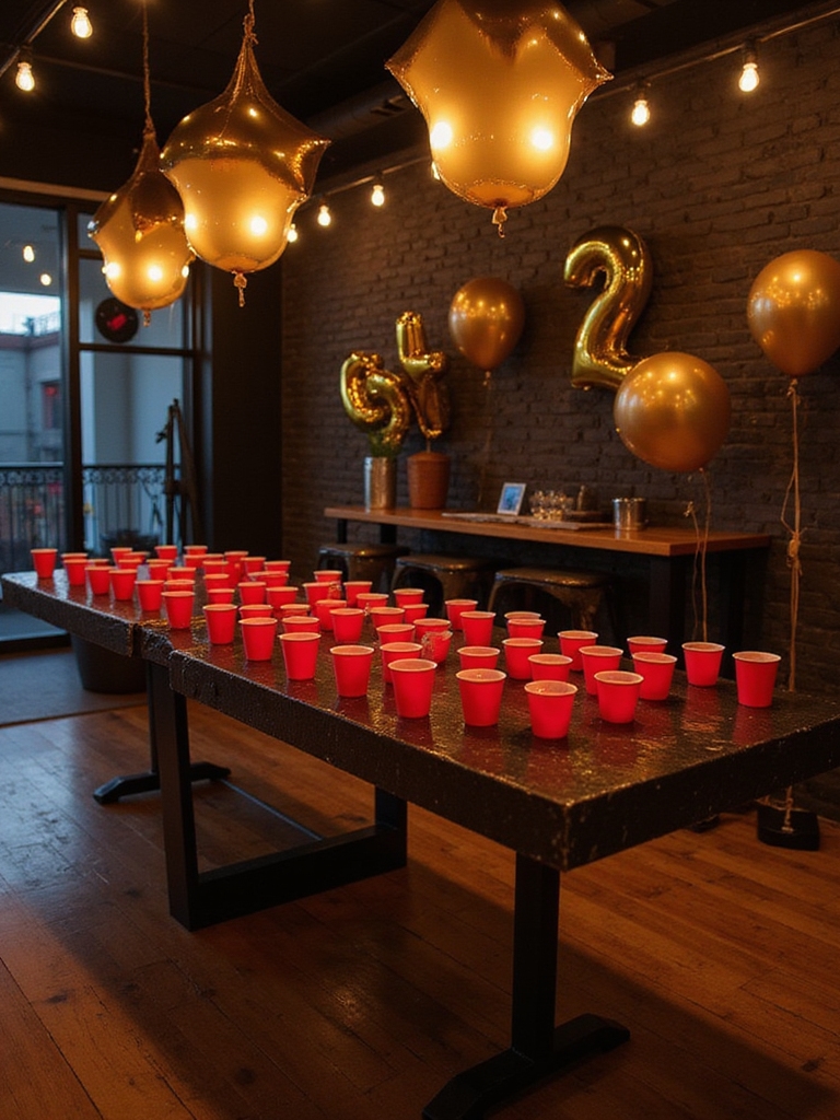 competitive 22nd birthday beer pong tournament