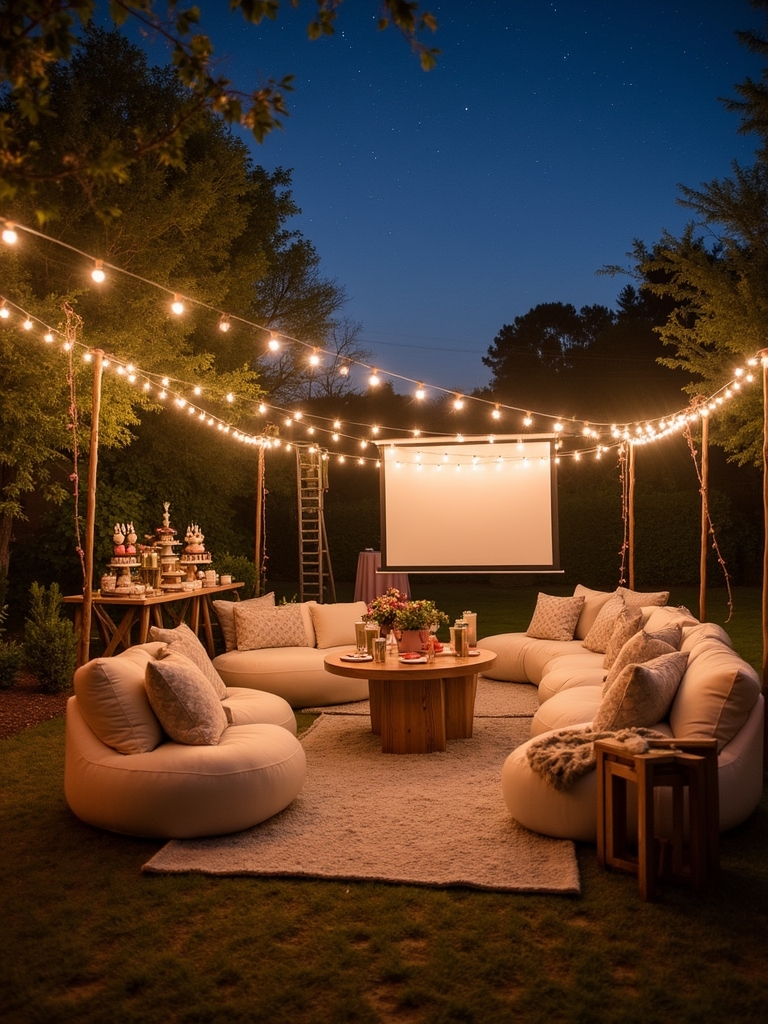 cozy outdoor movie night magic