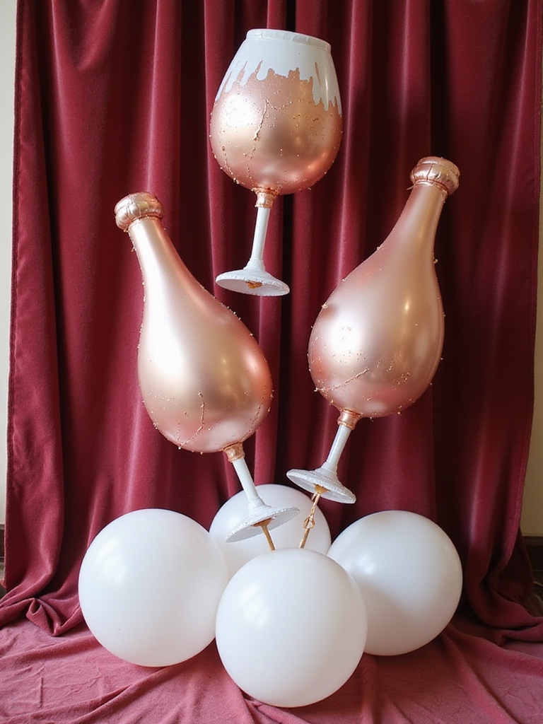 elegant floating wine glass display