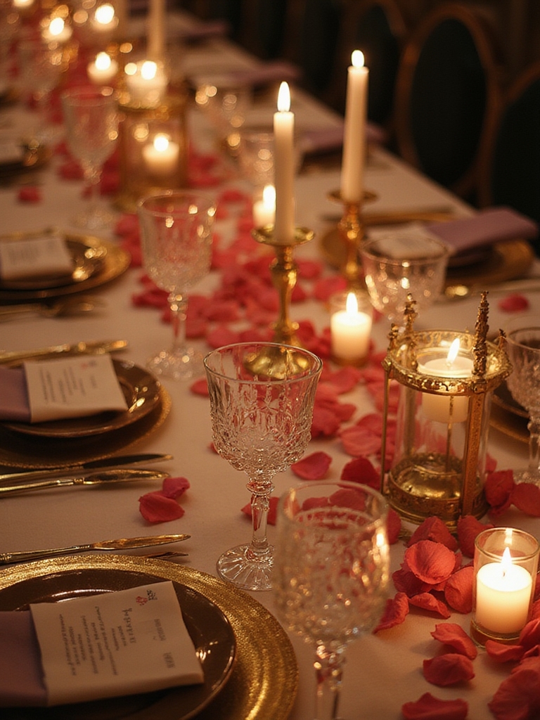 enchanting glittery candlelit table centerpiece