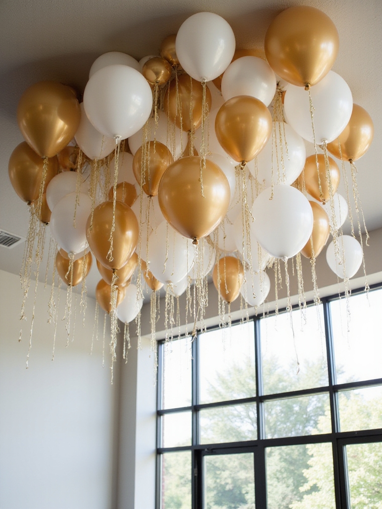 floating ethereal balloon cluster decor