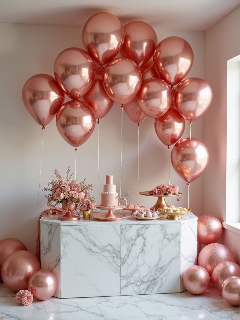 glittery balloon centerpiece idea