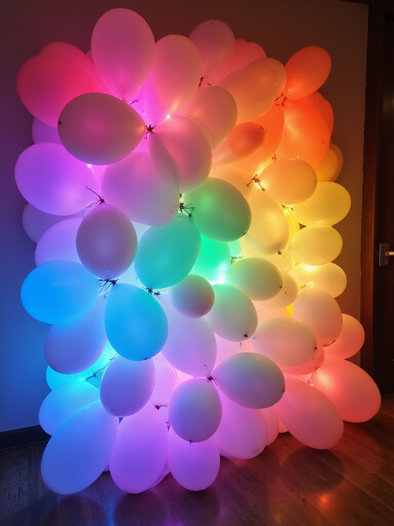 glowing balloon wall decor magic