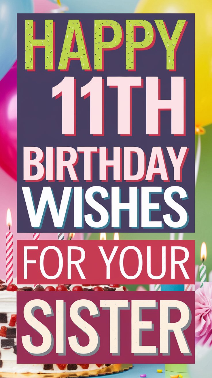 Happy 11th Birthday Wishes for Sister