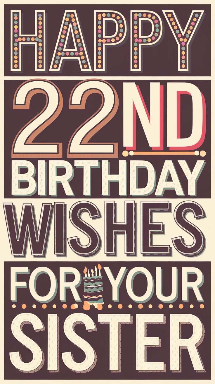 Happy 22nd Birthday Wishes for Sister