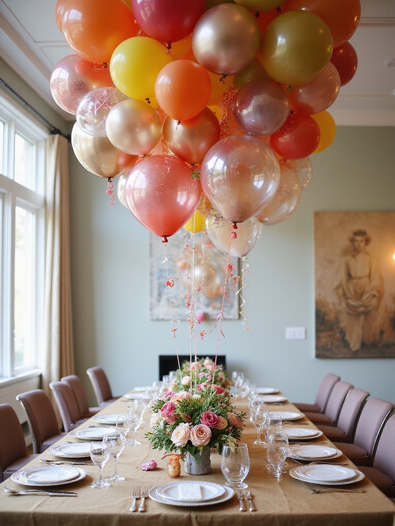 magical balloon drop celebration centerpiece