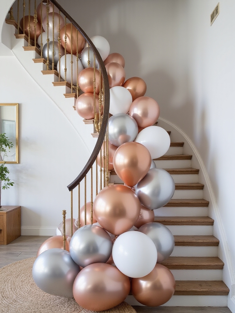 mesmerizing balloon staircase cascade celebration