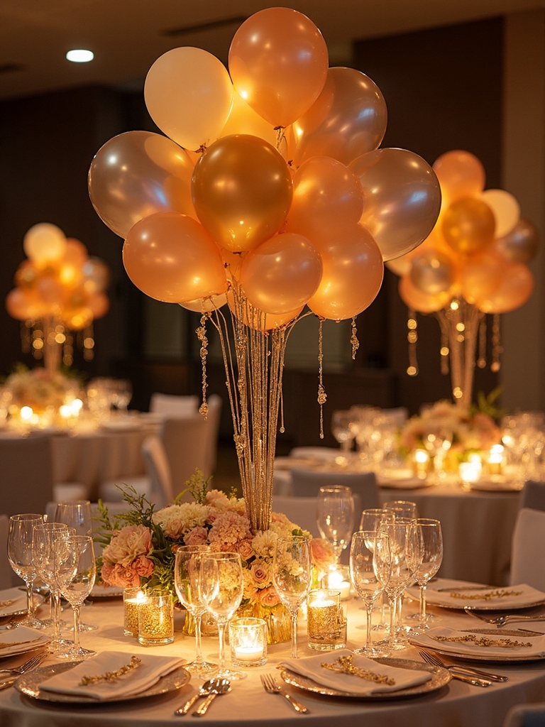 metallic balloon centerpiece ideas