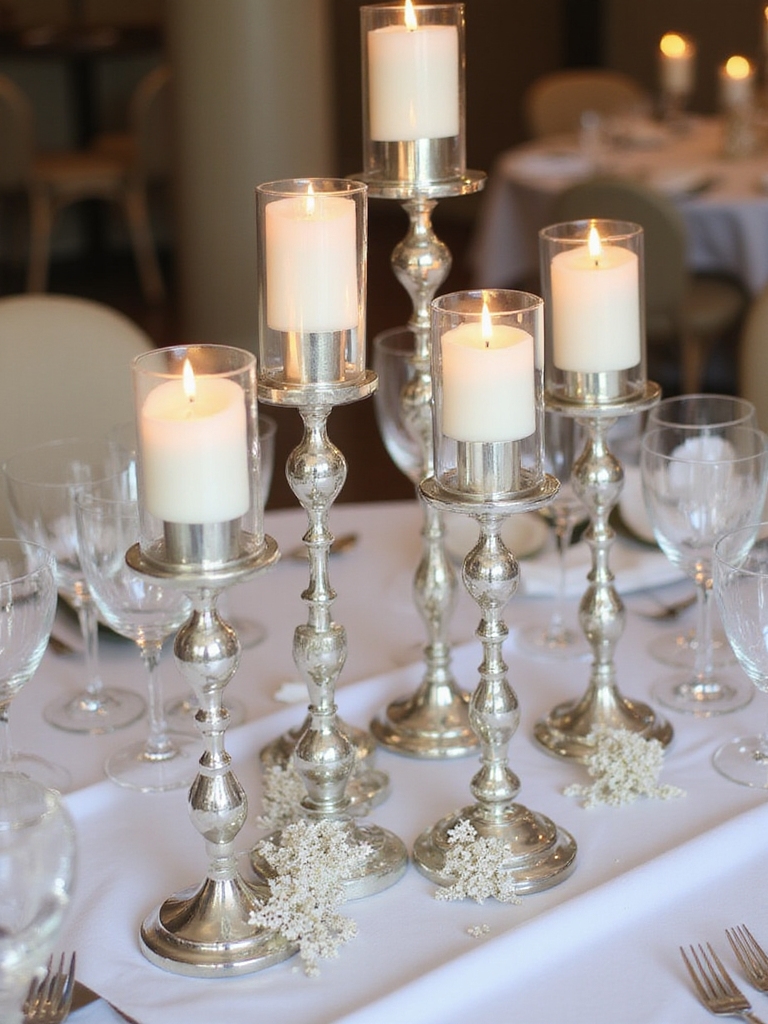 metallic glamorous sophisticated magical centerpiece