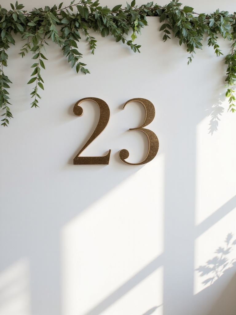 minimalist metallic oversized birthday backdrop