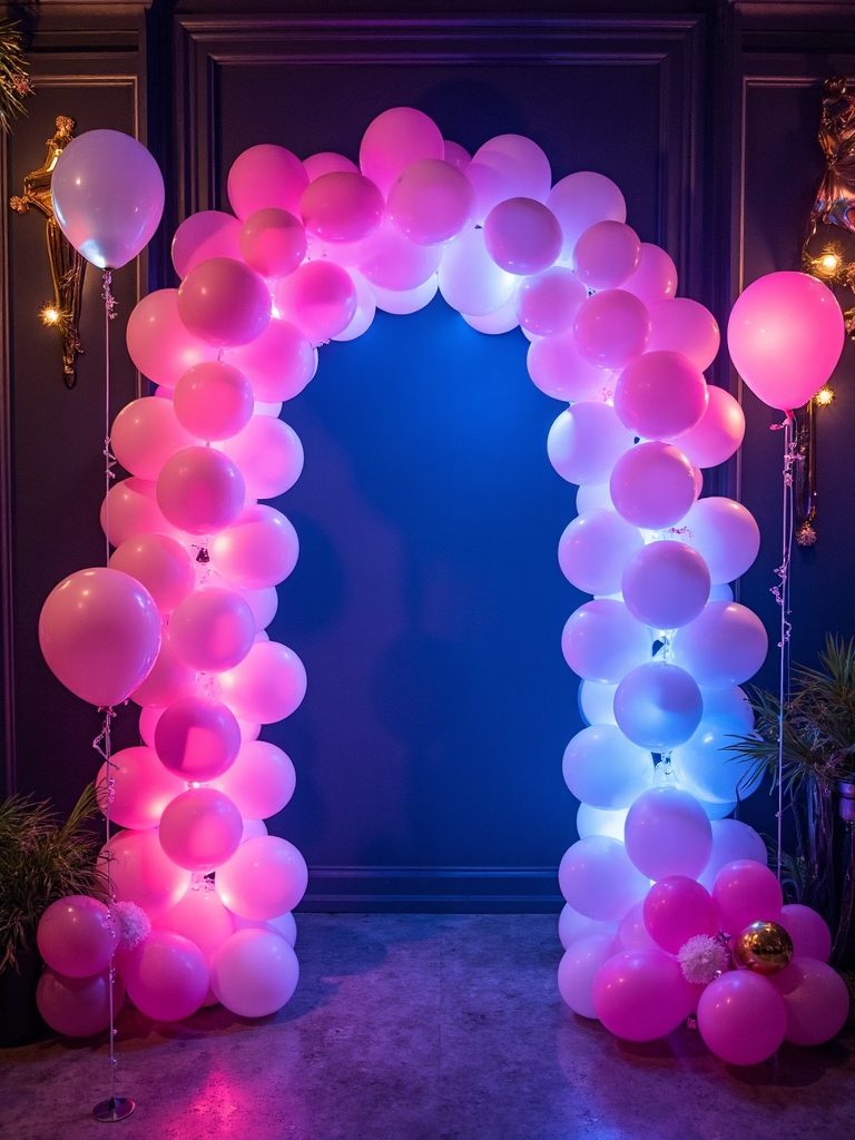 neon balloon party decor