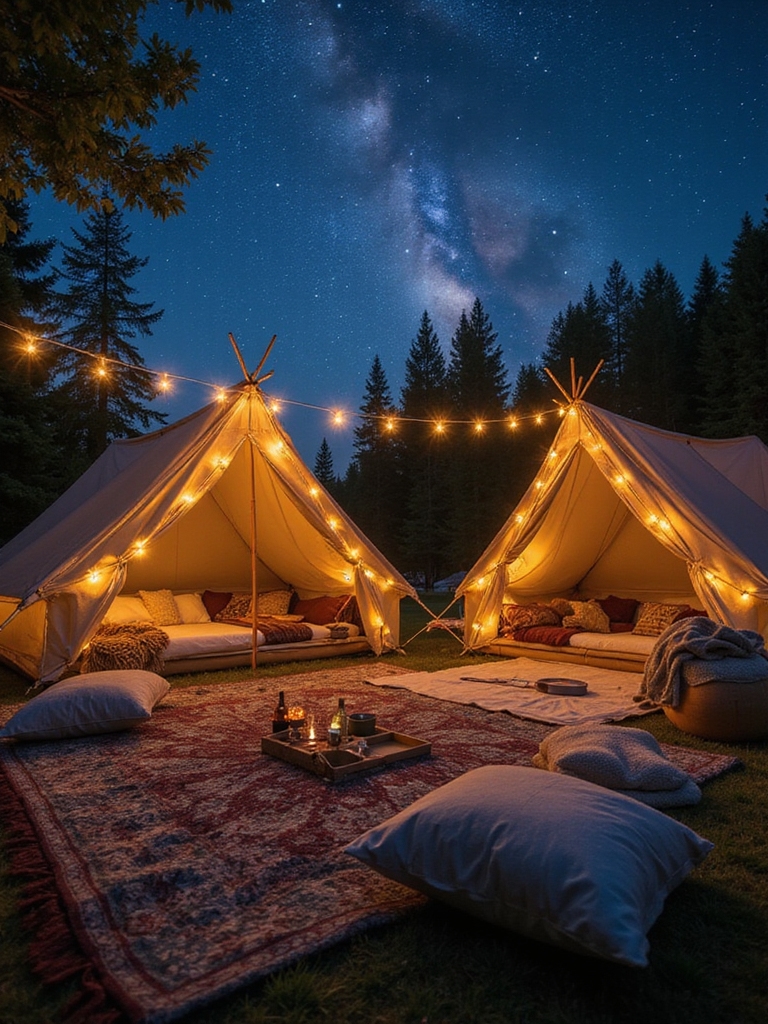 overnight stargazing camping adventure