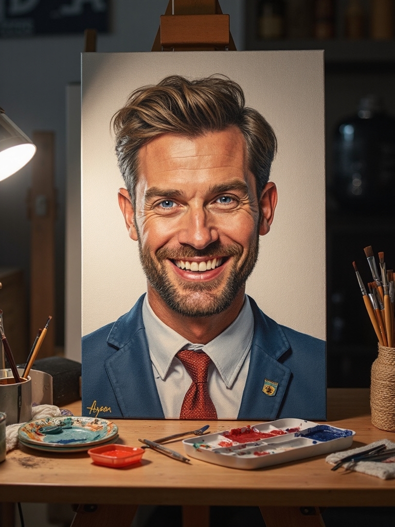 personalized hand painted cherished portrait on canvas
