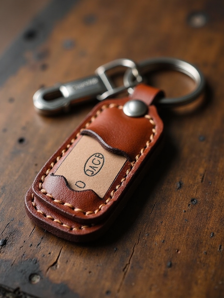personalized leather keychain with hidden message
