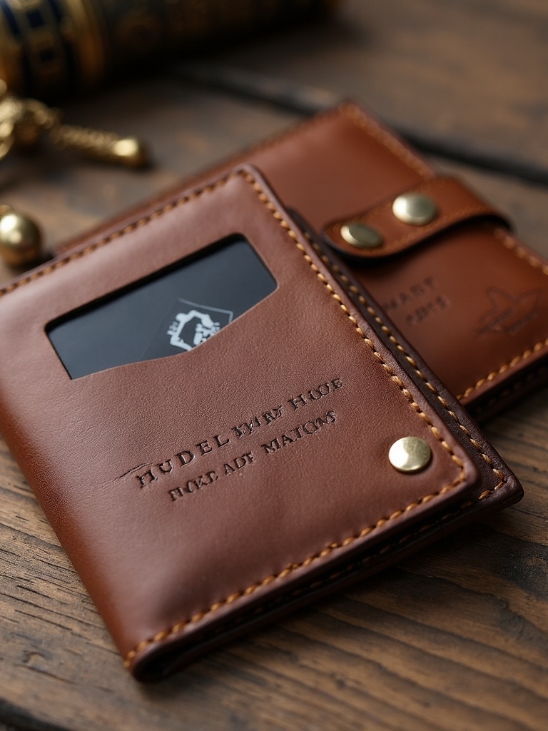personalized leather wallet with hidden photo