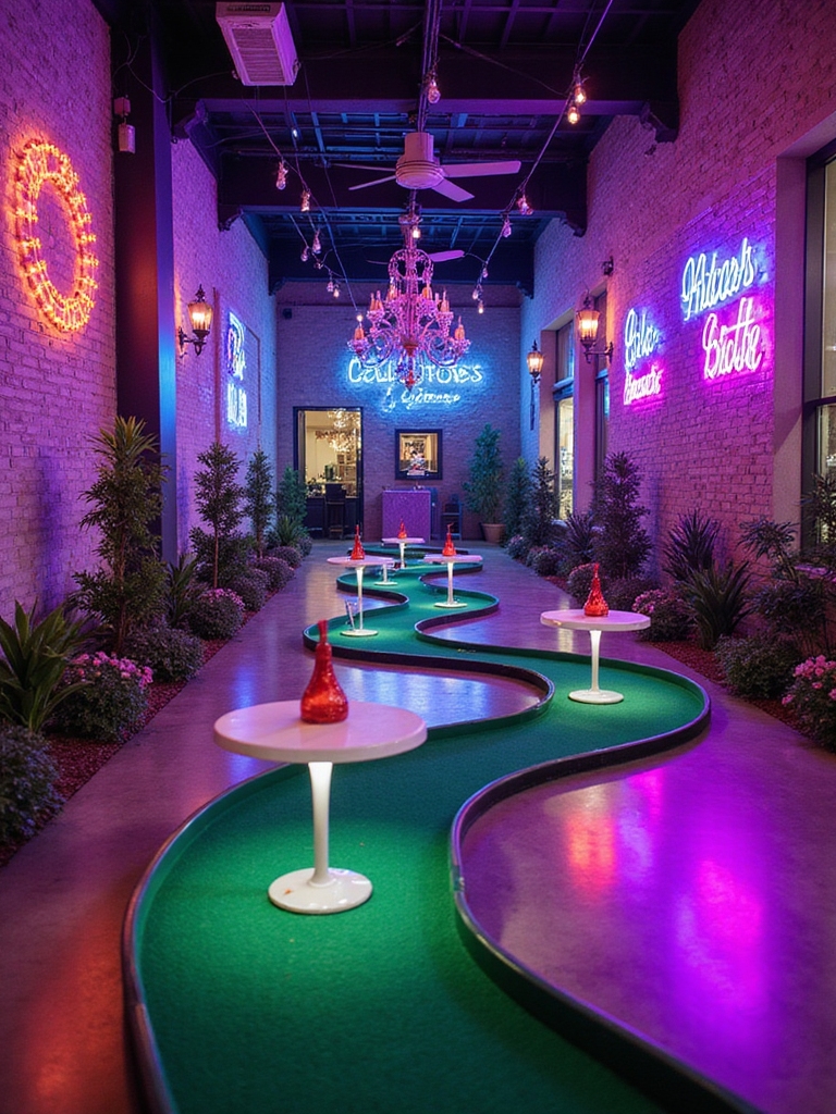 quirky boozy mini golf birthday celebration