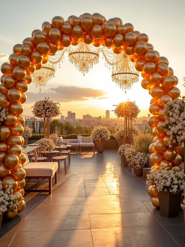 rooftop champagne birthday celebration