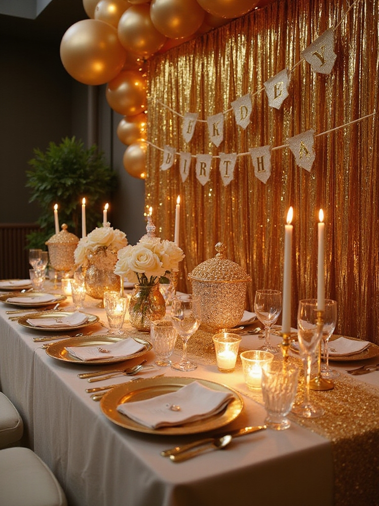 shimmering personalized glitter birthday decor