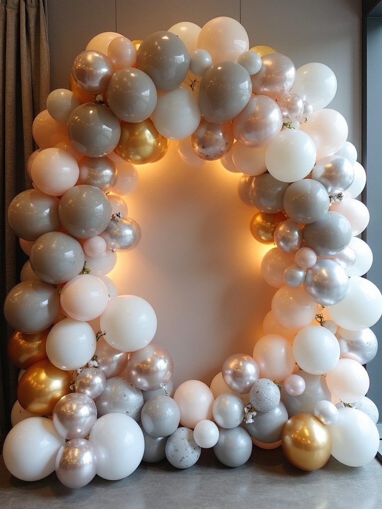 sophisticated marble balloon clusters