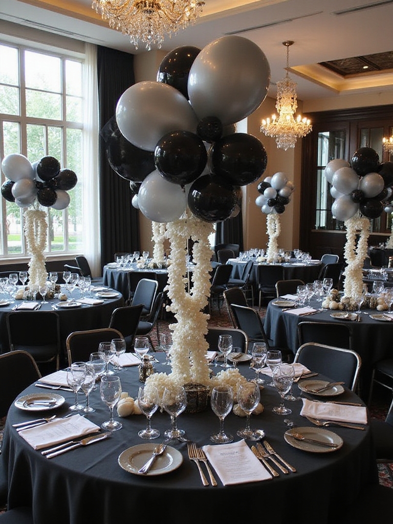 sophisticated monochromatic birthday celebration