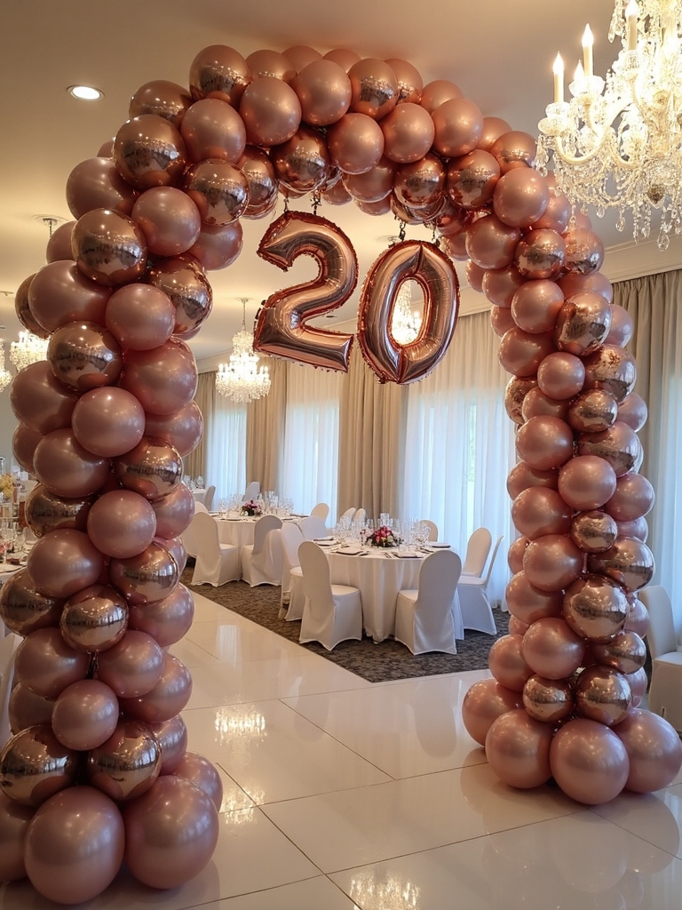stunning metallic balloon arch