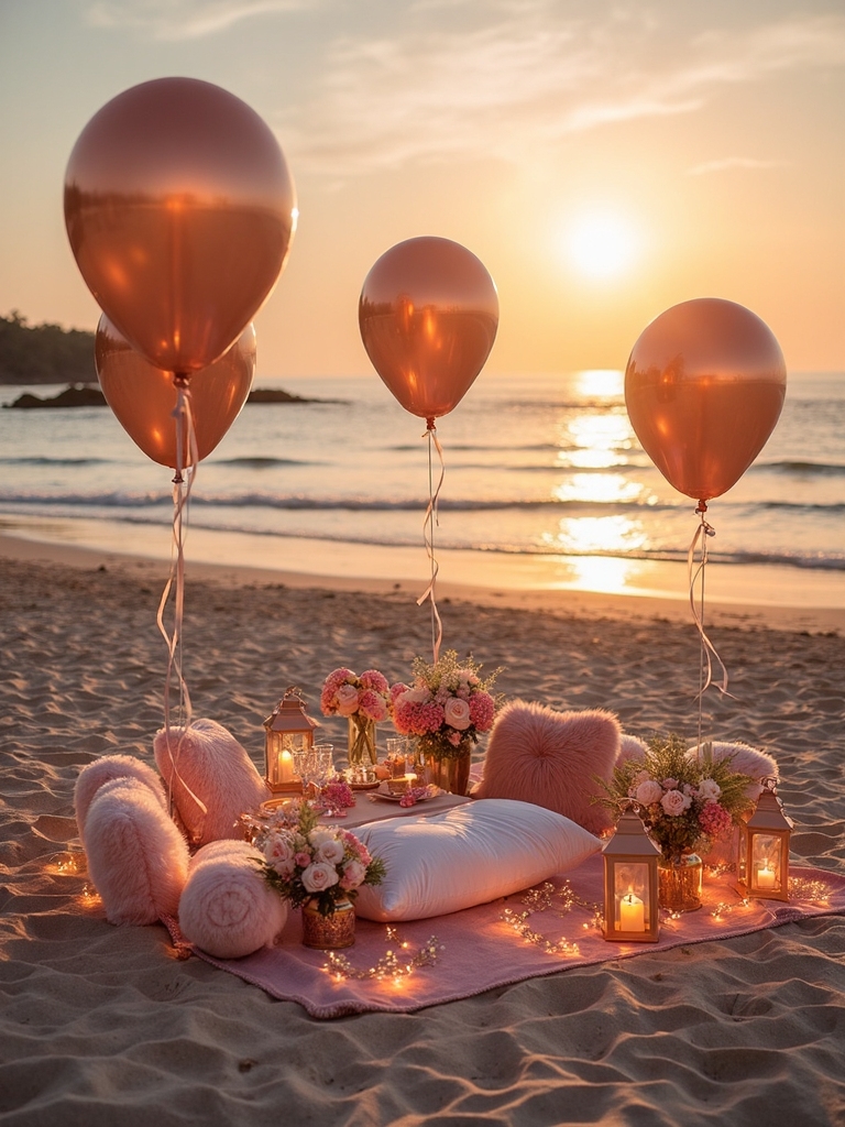 sunset beach picnic celebration