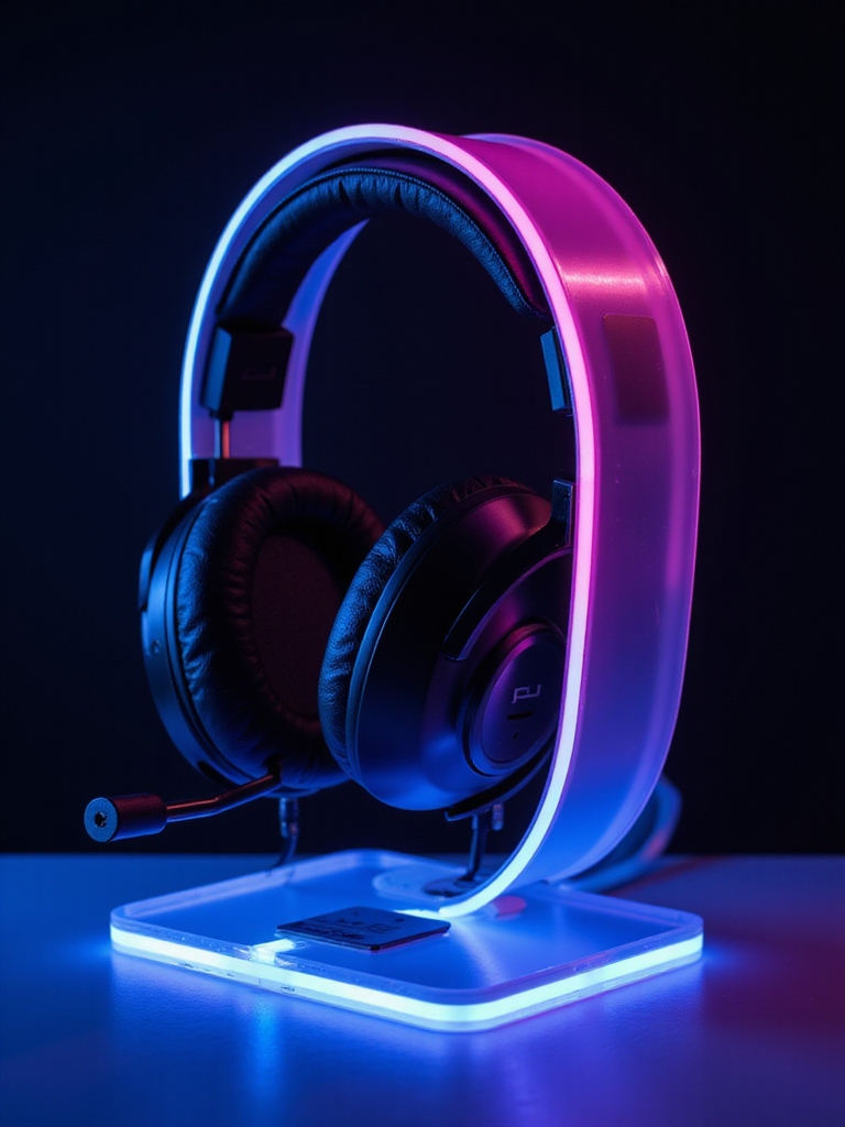 premium personalized rgb headset stand