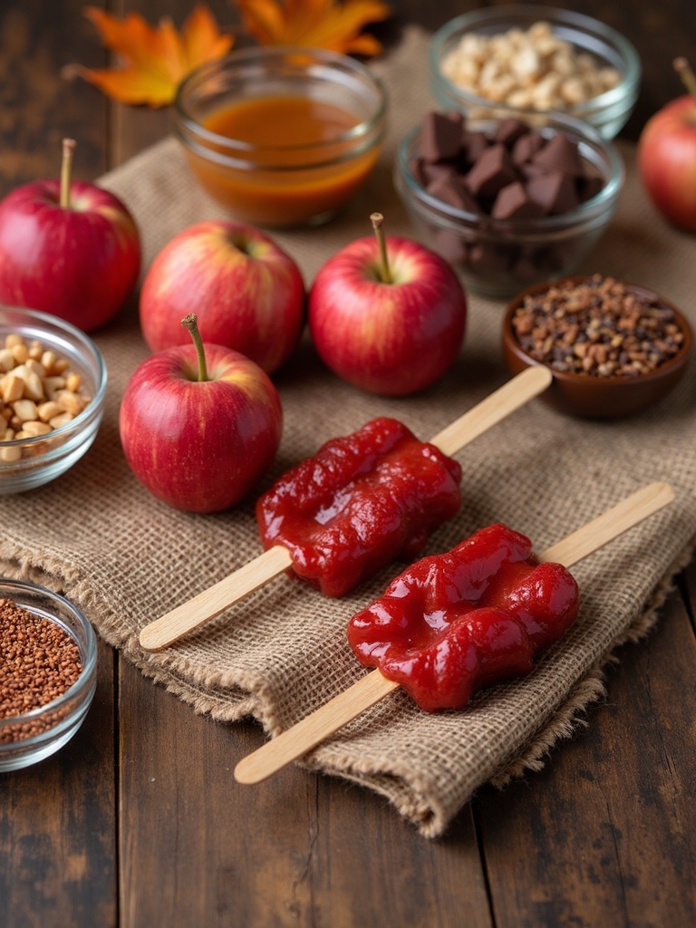 apple dipping station setup