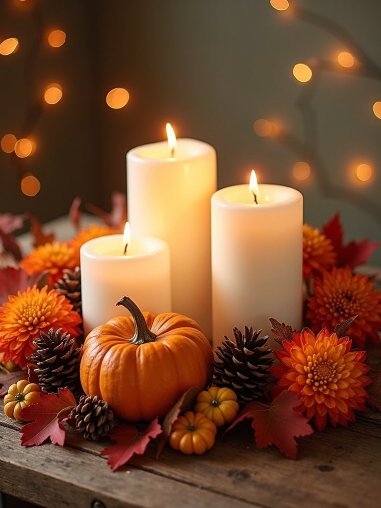 autumn candlelight table decor