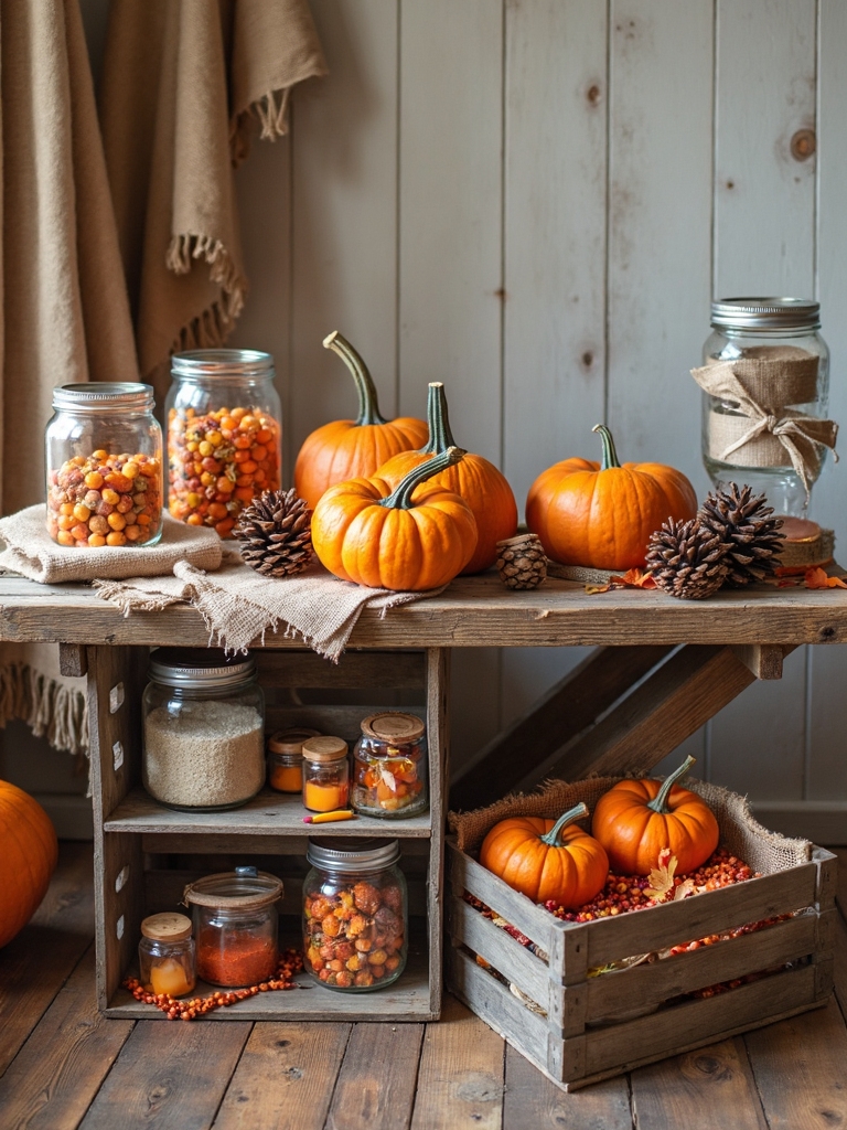 autumn crafting party setup
