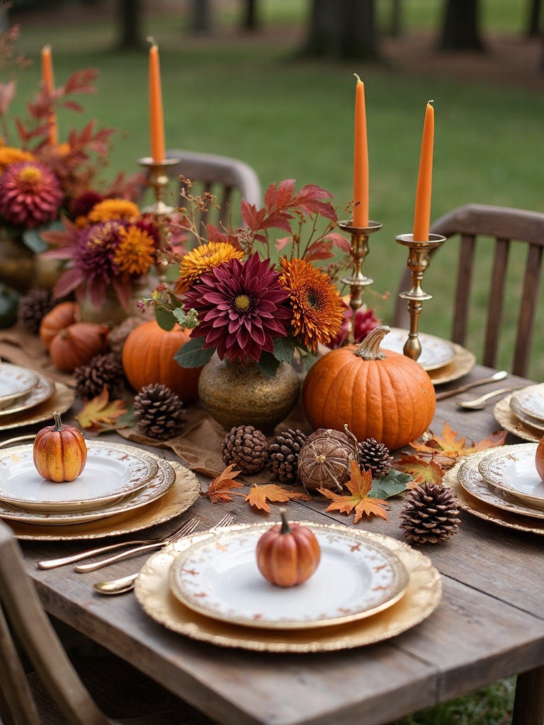 autumn garden party tablescape