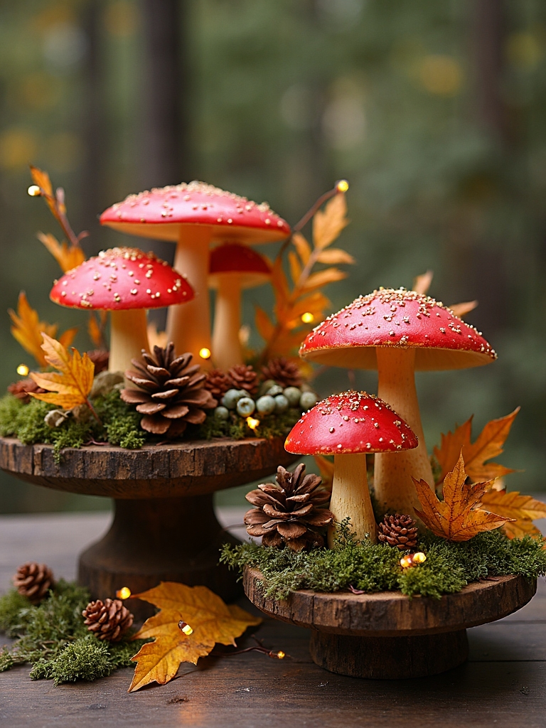 autumn mushroom centerpiece arrangements