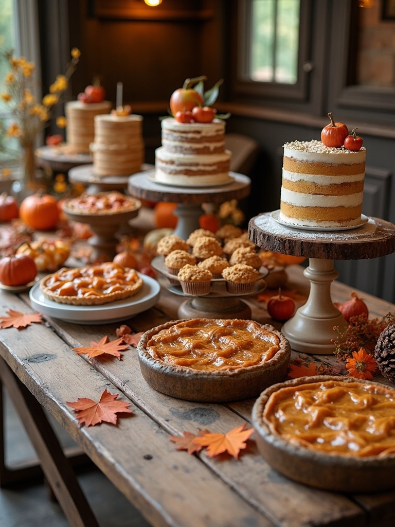 autumn themed birthday dessert bar