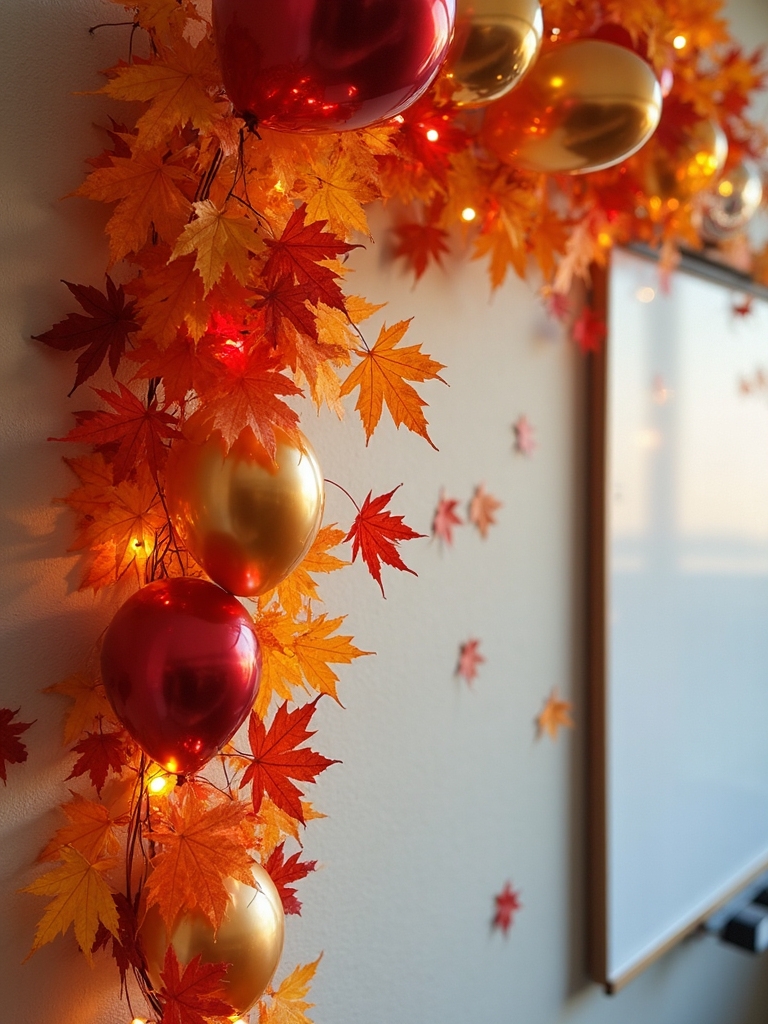 autumn themed birthday garland decorations