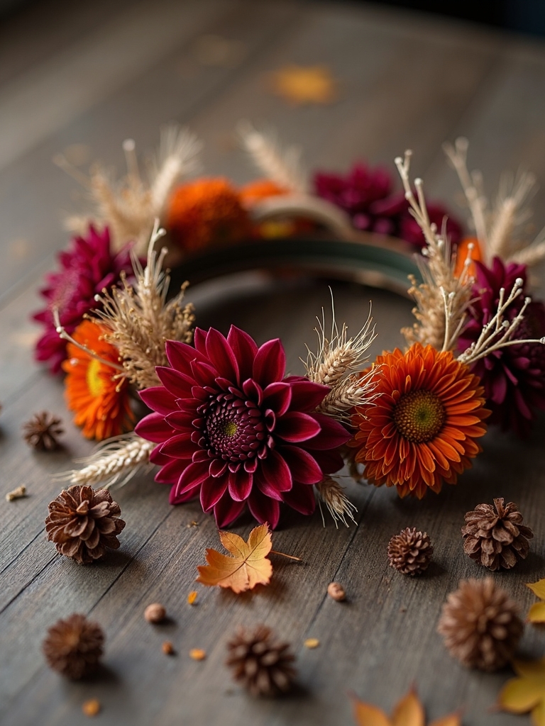 boho flower crown crafting