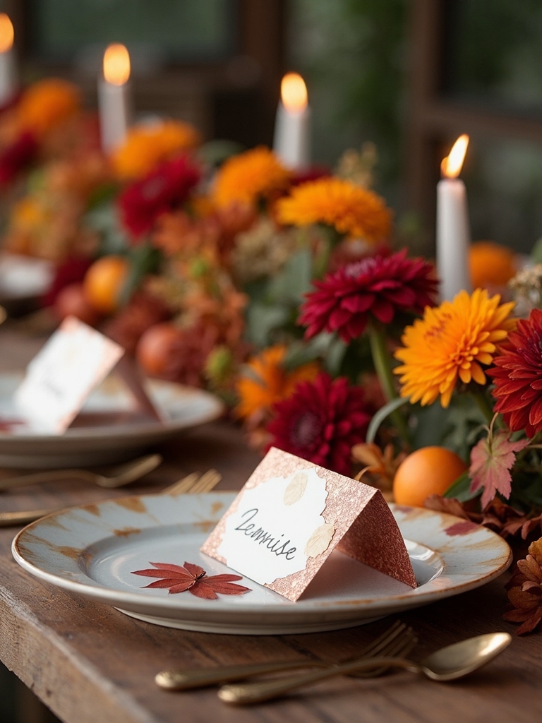 botanical name card decorations