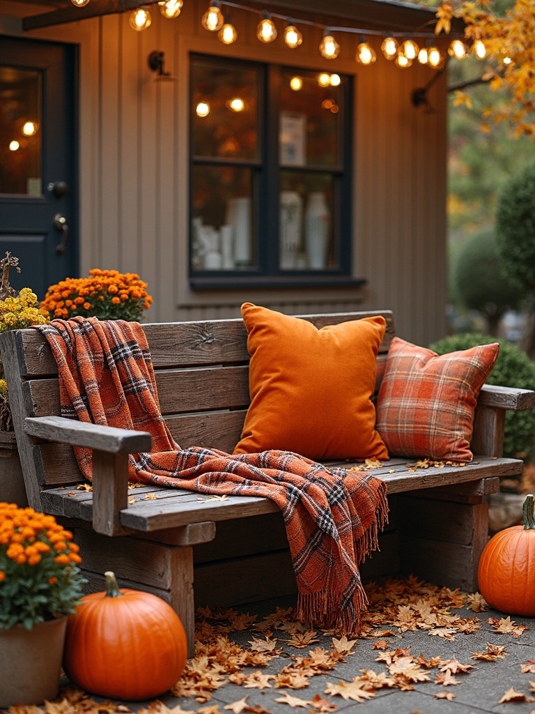 cozy autumn outdoor seating
