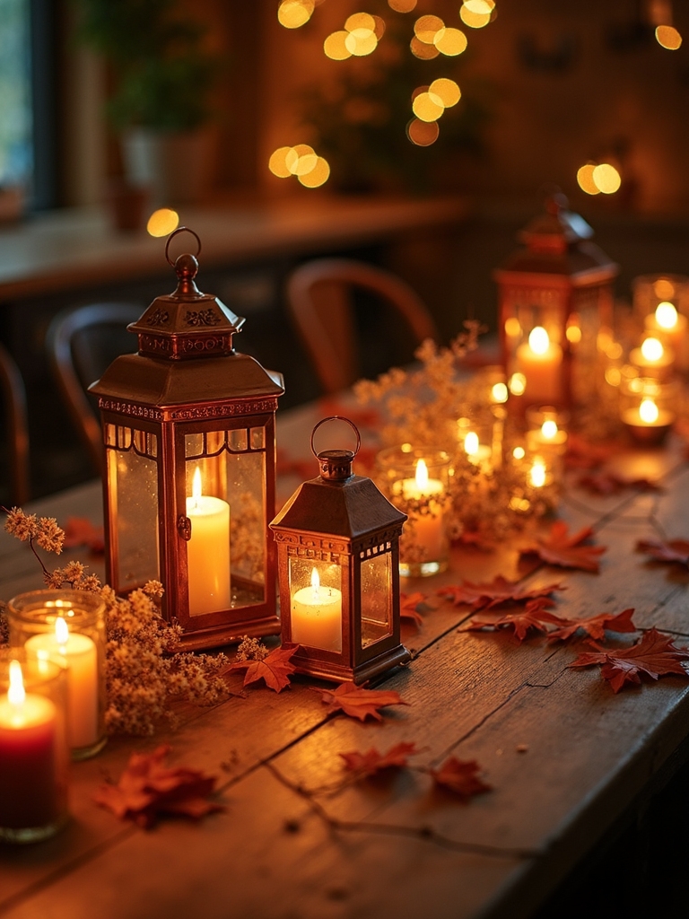cozy candlelight fall decorations
