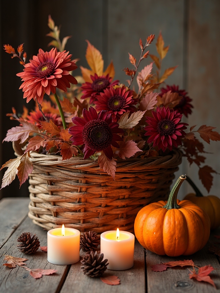cozy fall birthday arrangement