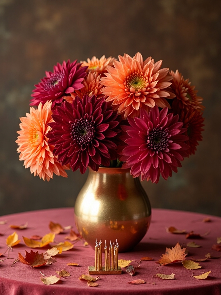 dramatic dahlia birthday centerpiece