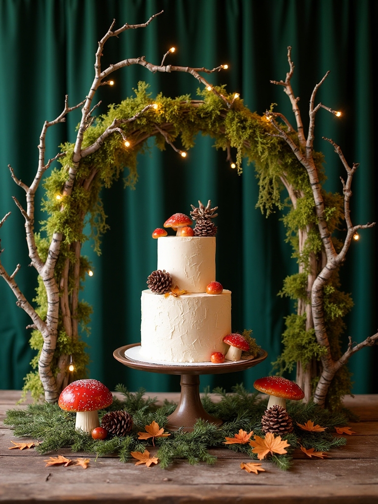 enchanted woodland cake backdrop