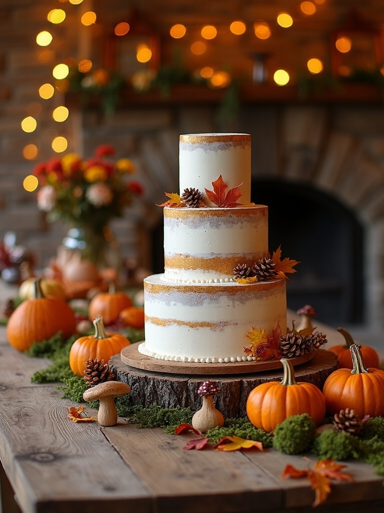 enchanted woodland cake display