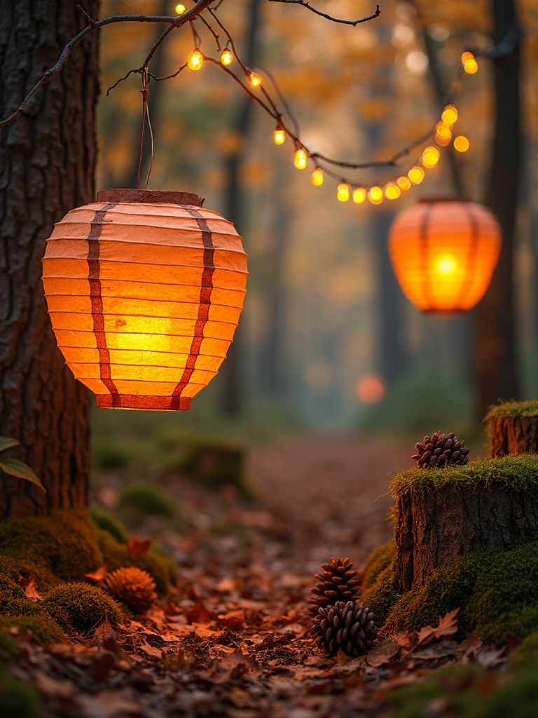 enchanted woodland lighting display