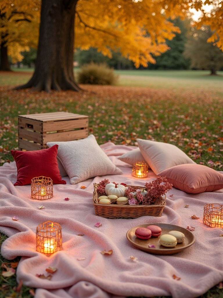 enchanting autumn picnic setup