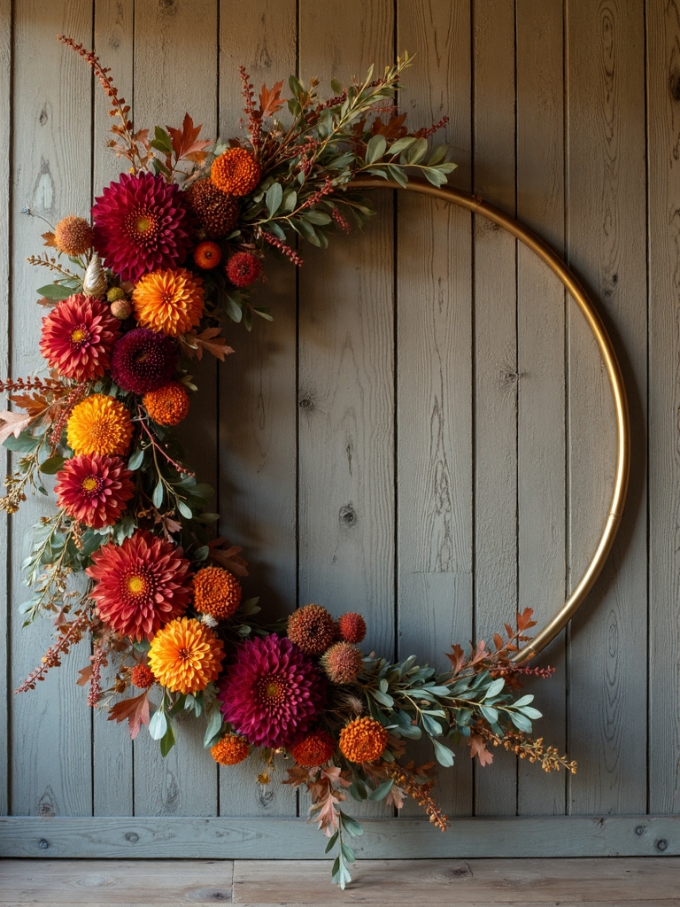 enchanting floral hoop installation