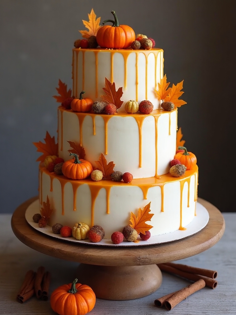 fall themed birthday cake designs